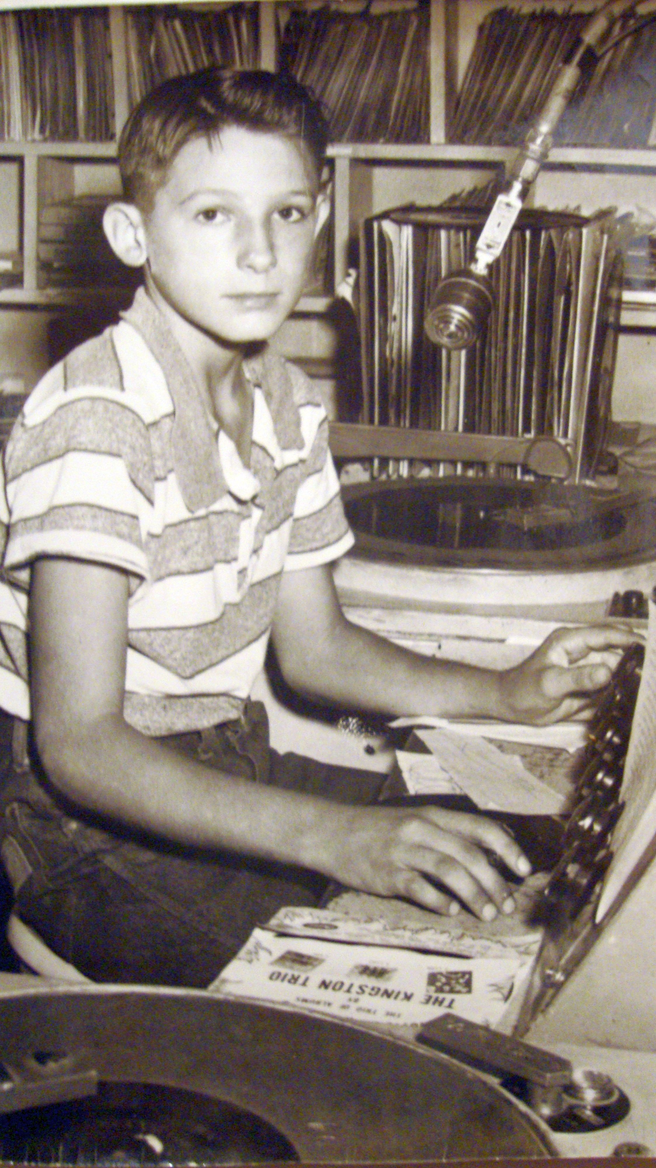 OBJ - World's Youngest DJ at age 9 - pictured here in 1959 at age 11 - KOLJ, Quanah, Texas